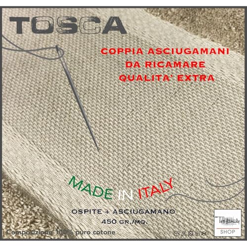 tex family Frottee-Handtuch-Set Tosca © Aida-Stoff zum Sticken, Kreuzstich 1+1 für Gesicht und Gäste, weiß