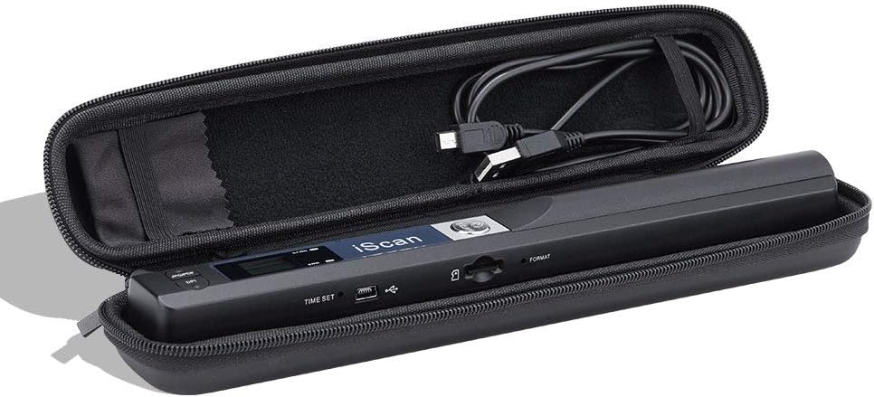 10.5“ x 1.6” x 1.2“ Hard Travel Case for Iscan/Vupoint/MUNBYN Magic Wand Portable Scanner, Shockproof/Water Resistant/Pressure-Proof, Ideal for Fitting Scanner, USB Cable, Clean Cloth Together