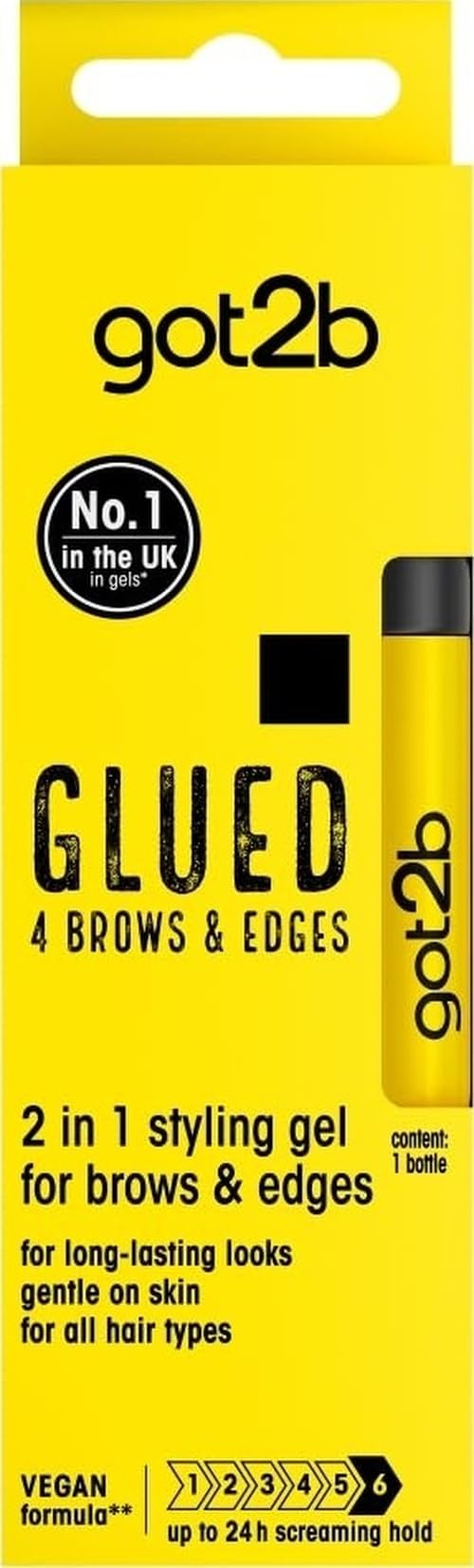 got2b Glued 4 Brows and Edges, Screaming Hold Brow Gel, Clear, 16ml