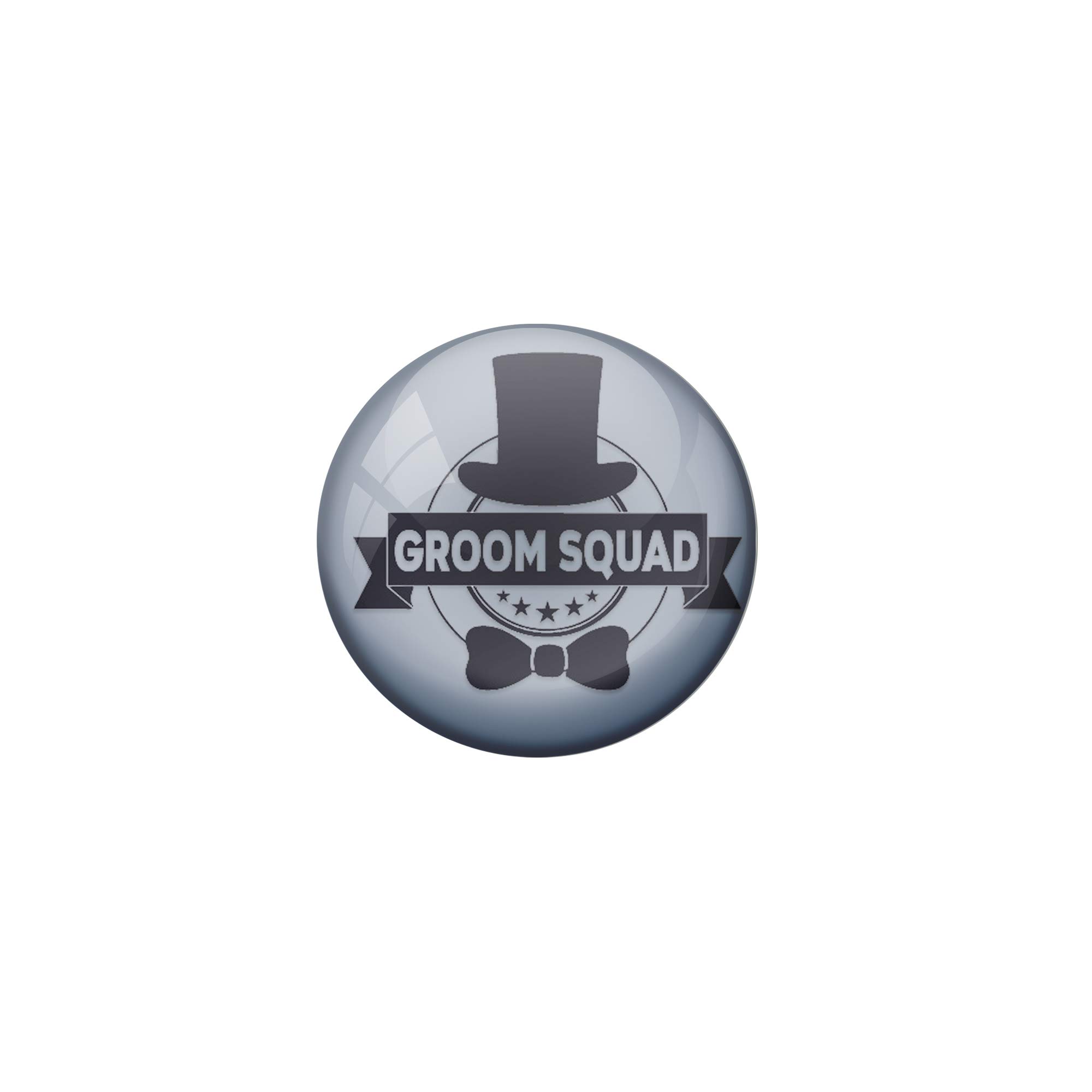 AVI Pin Badges with Grey Color" Groom Squad" Badge Design (Pack of 1/ 6 cm)