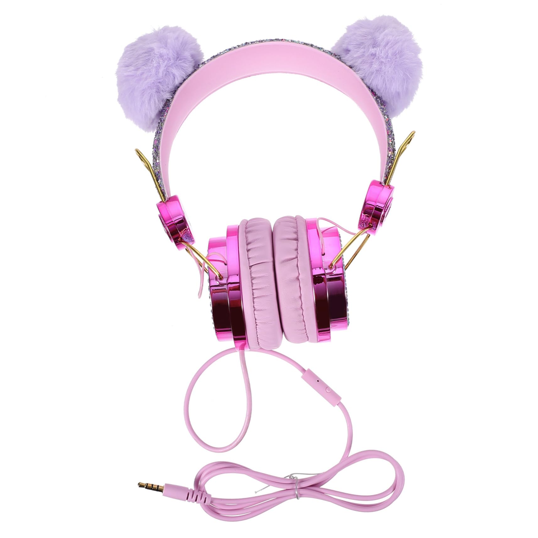 2piezas Auriculares Infantiles De Orejas De Peluche Cancelación De Diadema Ajustable y Estéreo