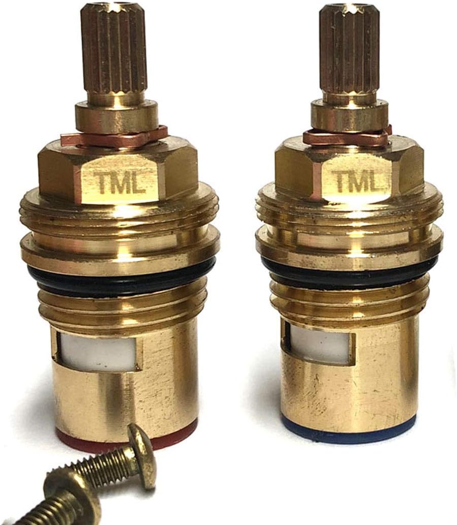 Replacement Ceramic Disc Quarter Turn Tap Cartridges (Pair) 20 Teeth BSP 1/2" SUPPLIED WITH SOLID BRASS SCREWS (VR06)