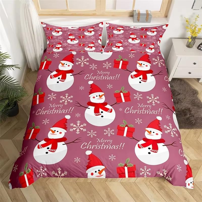 Housse de couette de Noël king size rose anti-transpiration et ultra douce pour l'hiver
