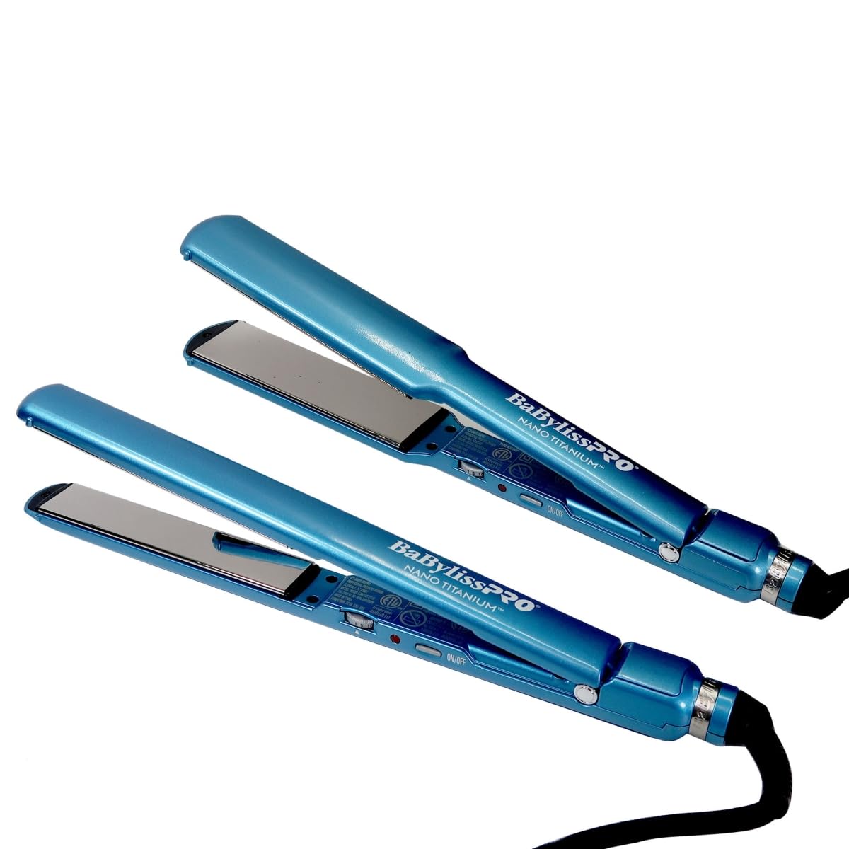 BaBylissPRO Flat Iron Hair Straightener, 1 Inch & 1-1/2 Inch Nano Titanium Prepack, Hair Styling Tools & Appliances, BNTPP57UC, Blue