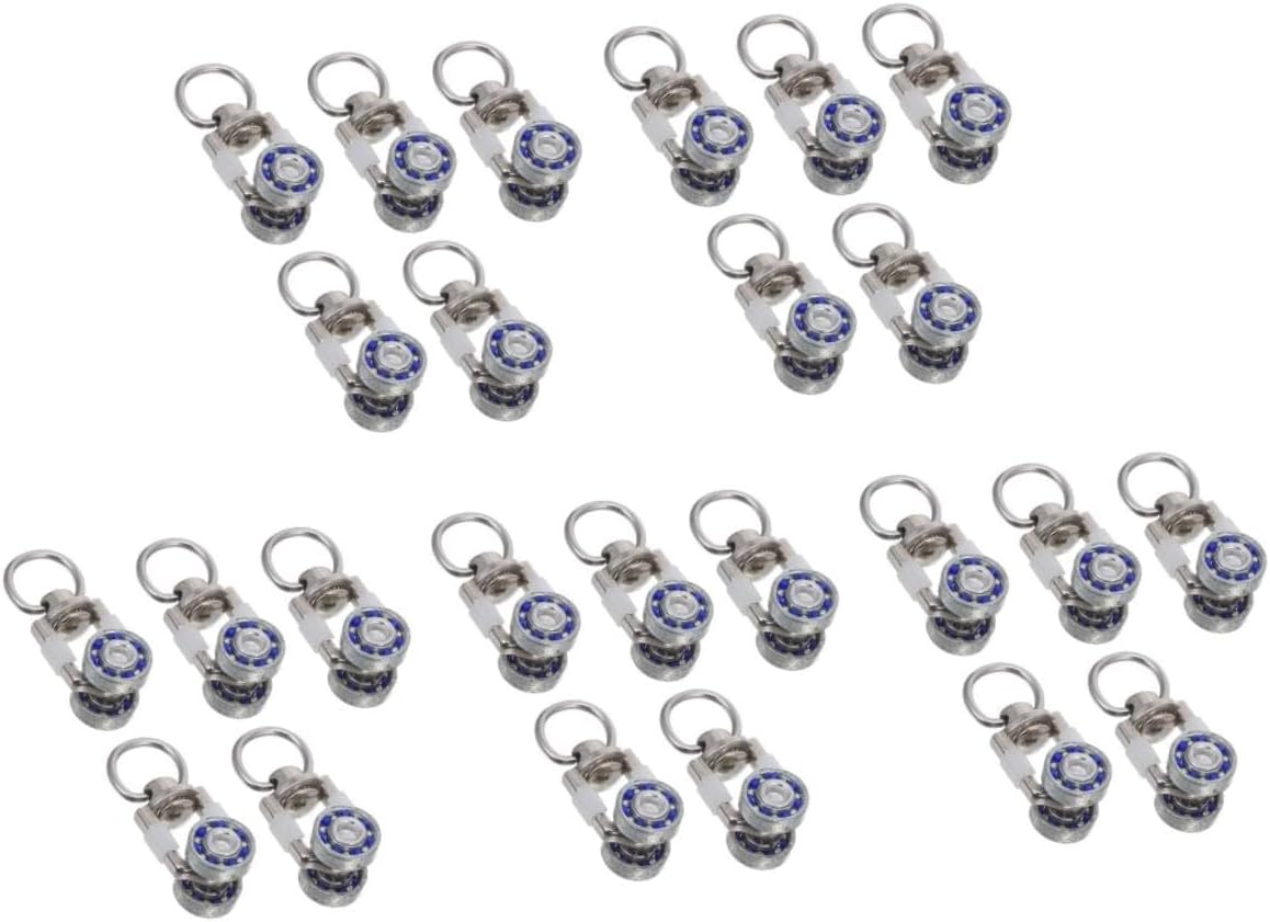 Garneck 25pcs Metal Curtain Track Roller Pulleys Smooth Gliders for Curtains Drapes and Shower Design Fine Craftsmanship for Easy Movement