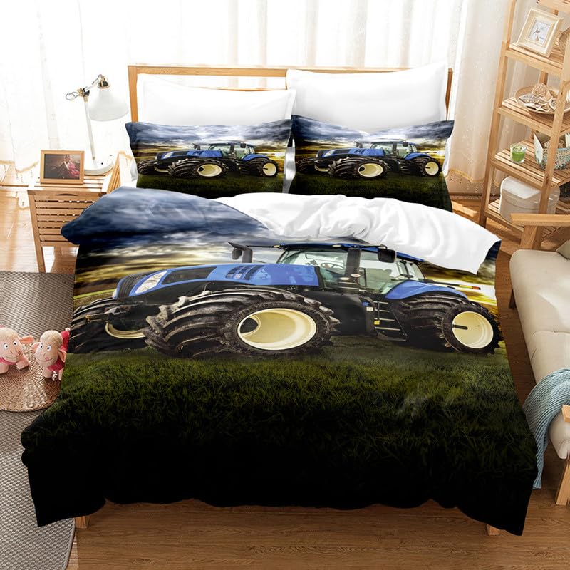 Housse de Couette Tracteur Vert 240x260 Haute Densité en Microfibre Premium