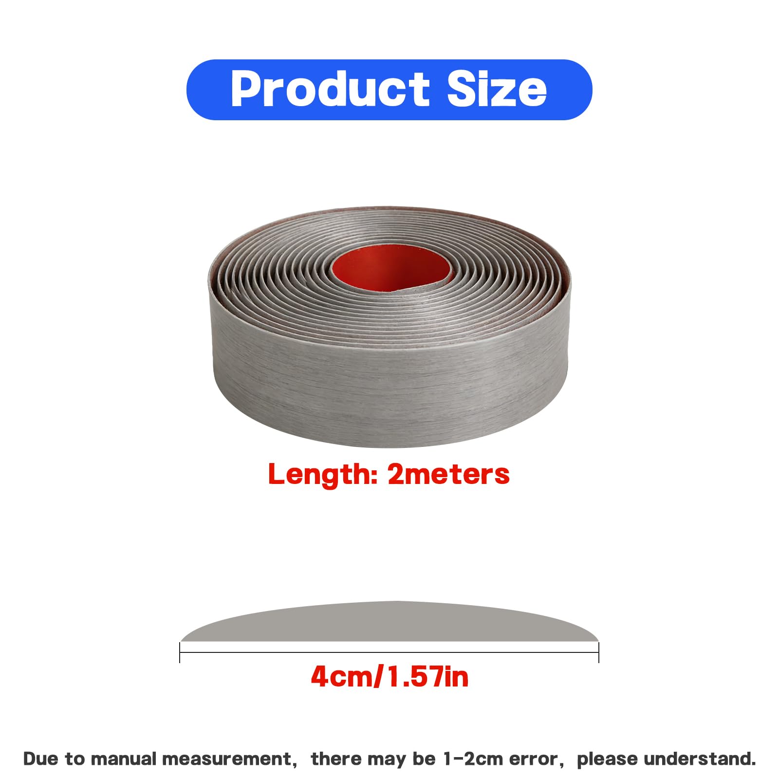 2m*4cm Striscia di soglia Autoadesivo,Listello di transizione flessibile per pavimenti con venature del legno Listello di copertura per colmare le fessure del pavimento (venature del legno grigio)