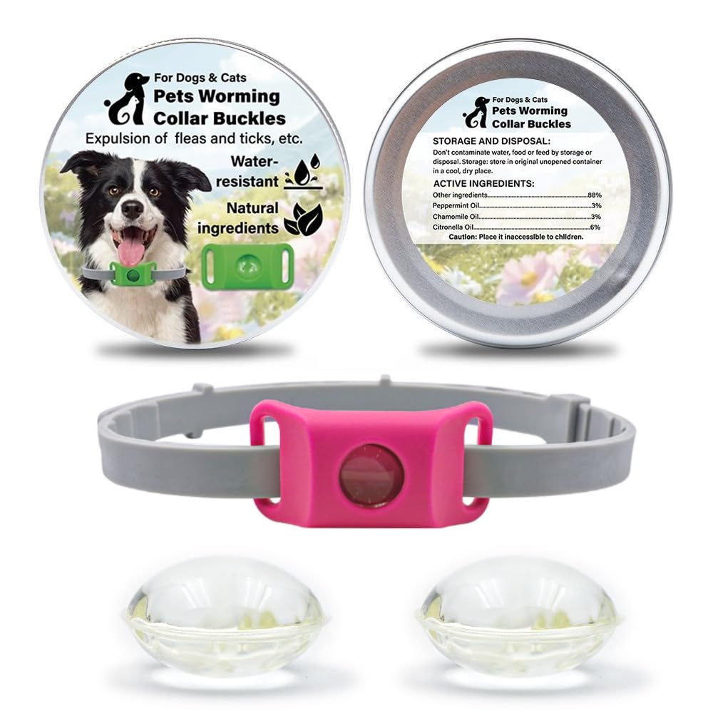 Collier antiparasitaire anti-puces et tiques chien et chat rose Aquality Pets
