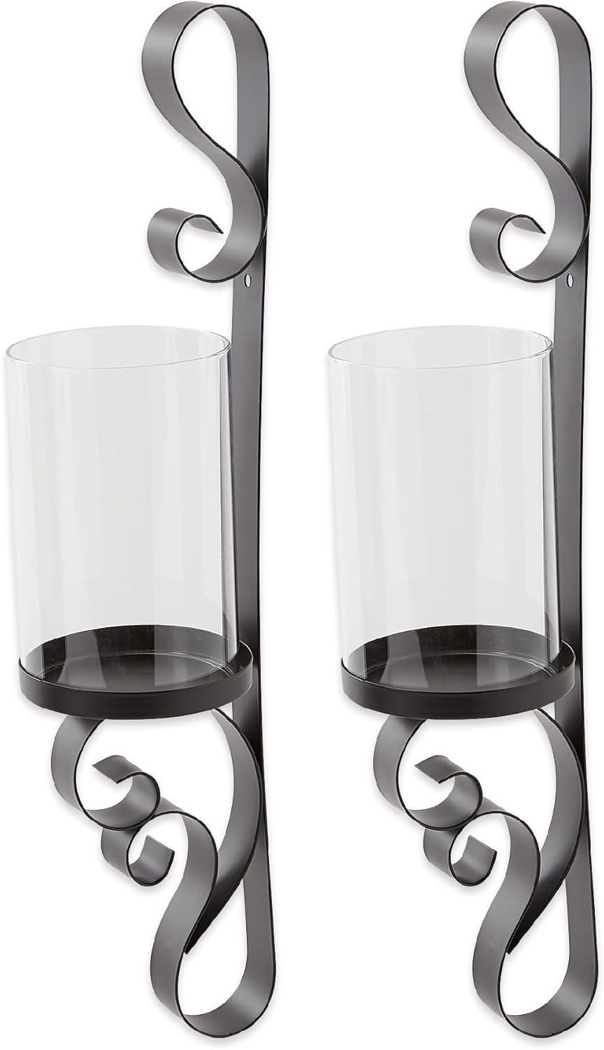Zingz & Thingz Gothic Cathedral Collection Dual Candle Wall Sconces, 3.75x3.75x17.25, Ornate, 2 Piece