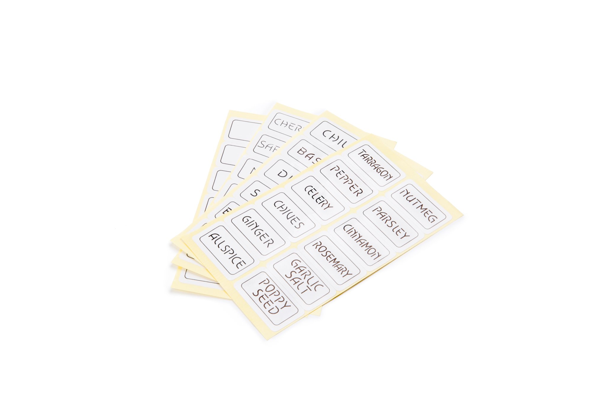Fox Run Spice Labels, 0.1 x 1.75 x 0.75 inches, White
