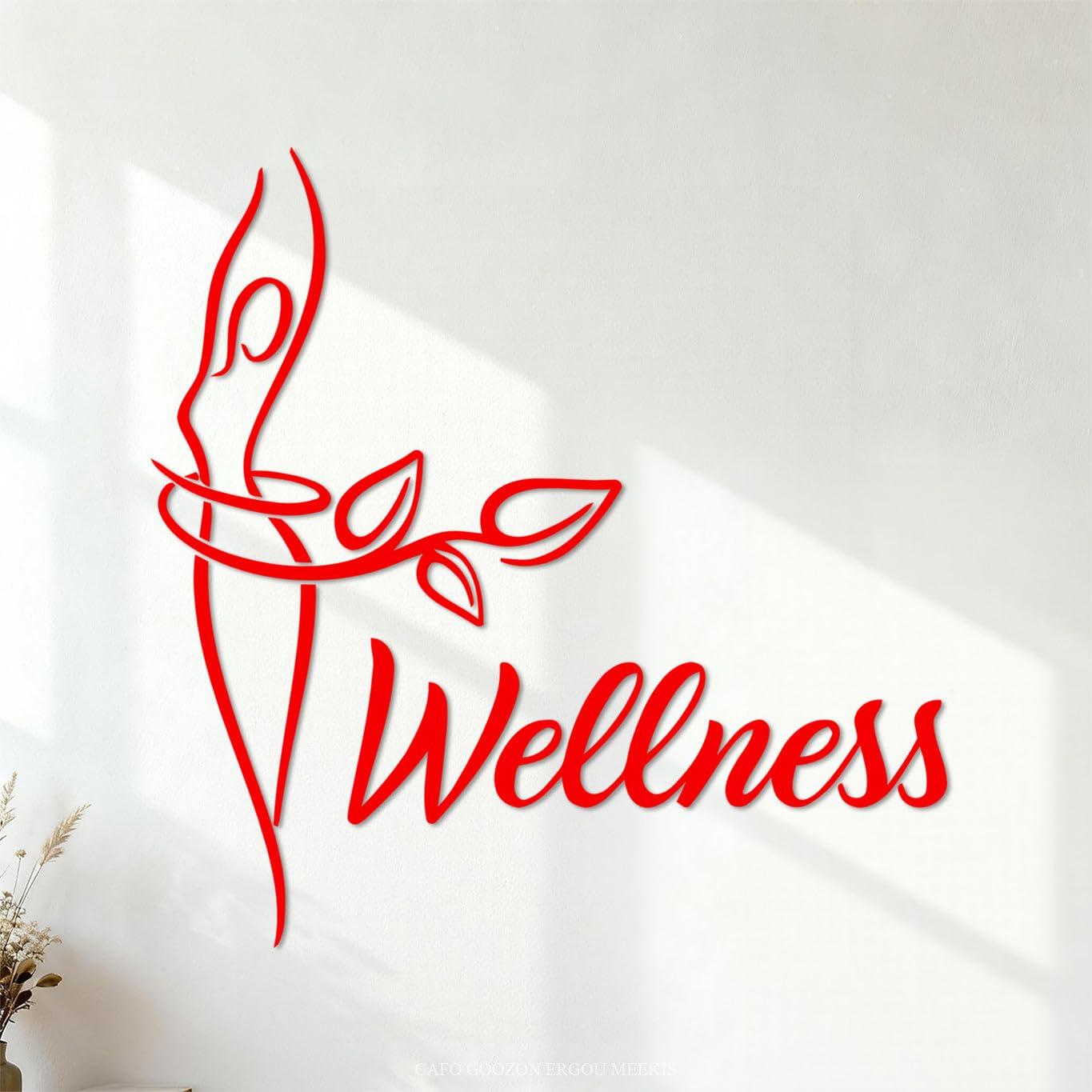 Wellness Center Spa Beauty Salon Healthy Lifestyle Diet Wall Stickers 72x72.4cm Multiple Size Options Red