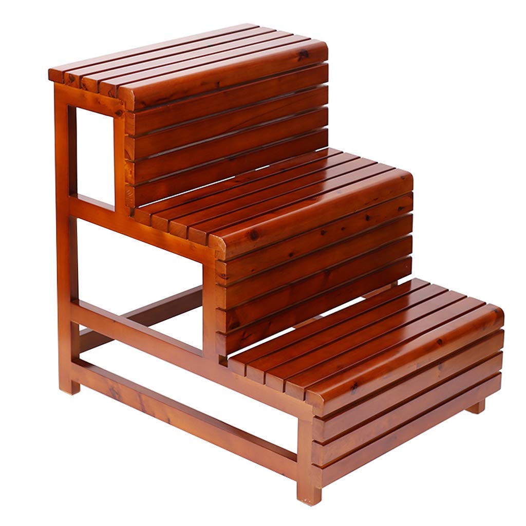 Escabeau en bois massif CHEWYNP : le tabouret d'escalier pliant élégant et multifonctionnel