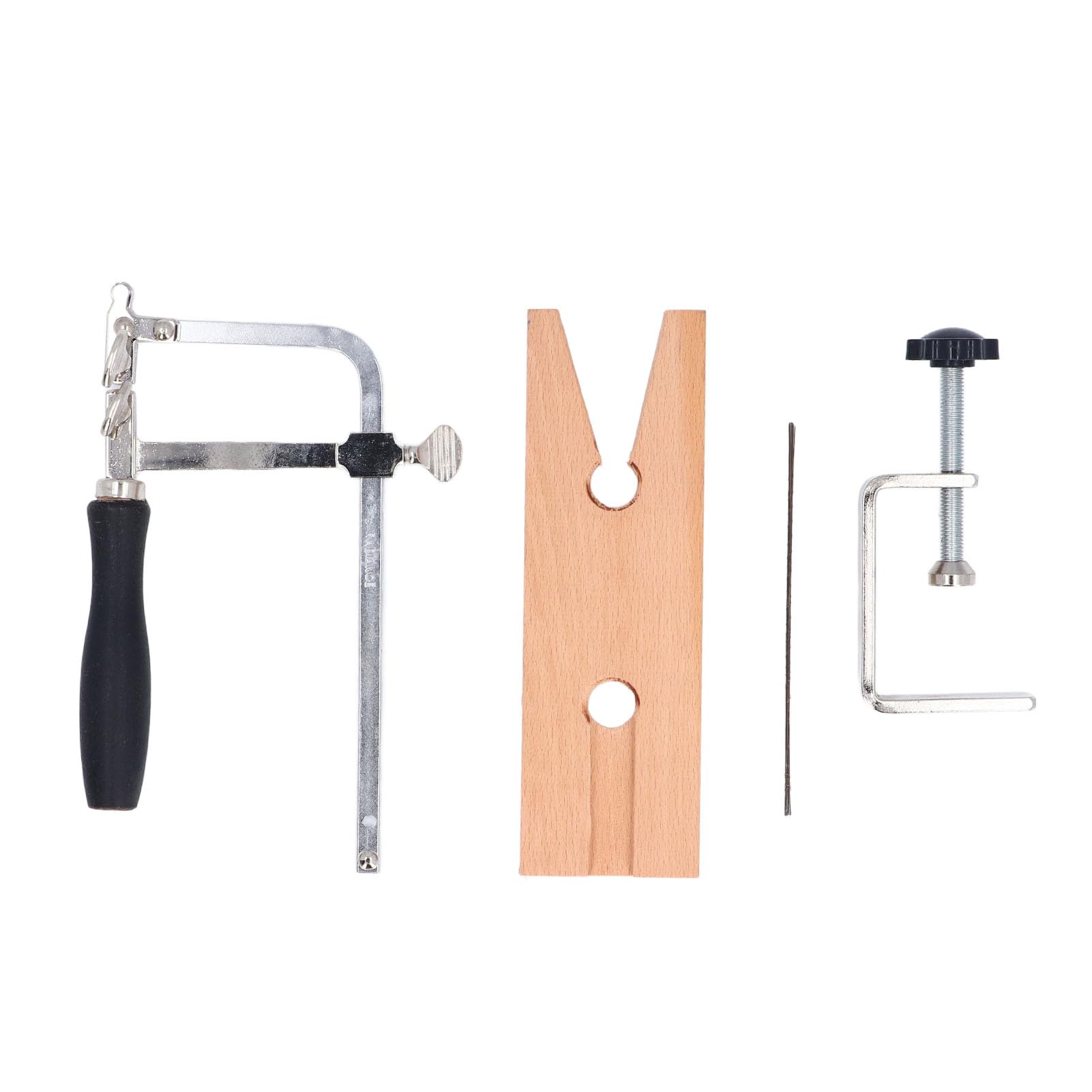 Kit de Sierra para Joyería 3 en 1 con Abrazadera VC, Abrazadera en C y 12 Cuchillas de Repuesto para Corte de Joyería, Elaboración de Metal, Madera y Cera