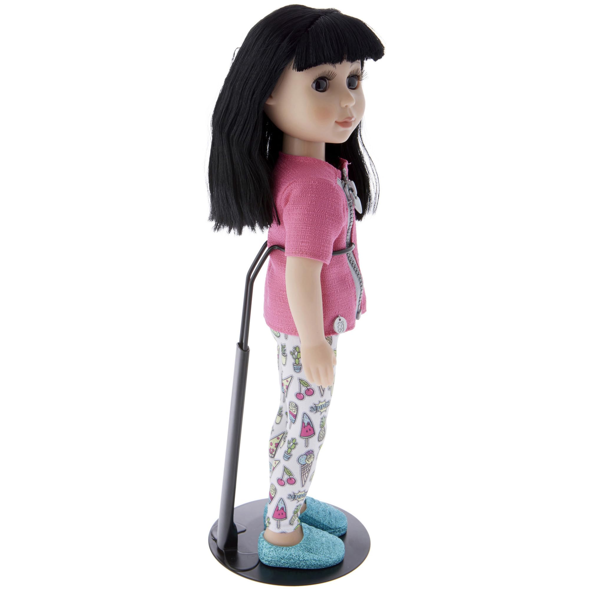 Plymor DSP-70B - Supporto per bambole regolabile nero, adatto per bambole o action figure da 12, 13, 14, 15, 16 e 17 pollici, la vita si adatta da 6 a 8 pollici circa
