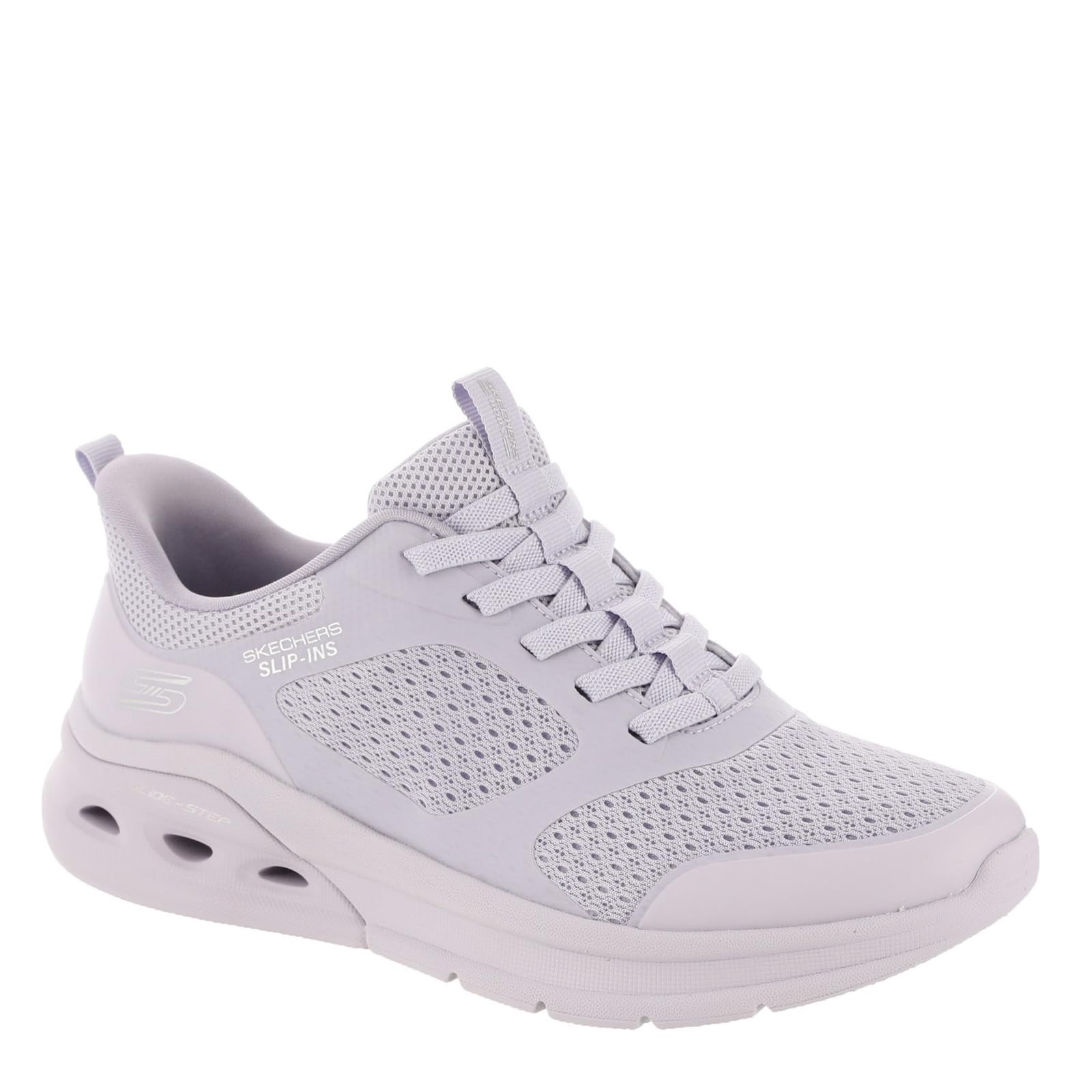 Skechers Women's Bobs Arc Waves 2.0 Now On Slip-On Sneakers, Lilac Mesh, 3.5 UK