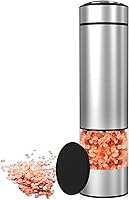 innhom Electric Salt & Pepper Grinder - Battery Operated Stainless Steel Mill with Adjustable Coarseness, LED Light & Ceramic Core, 1 Pack