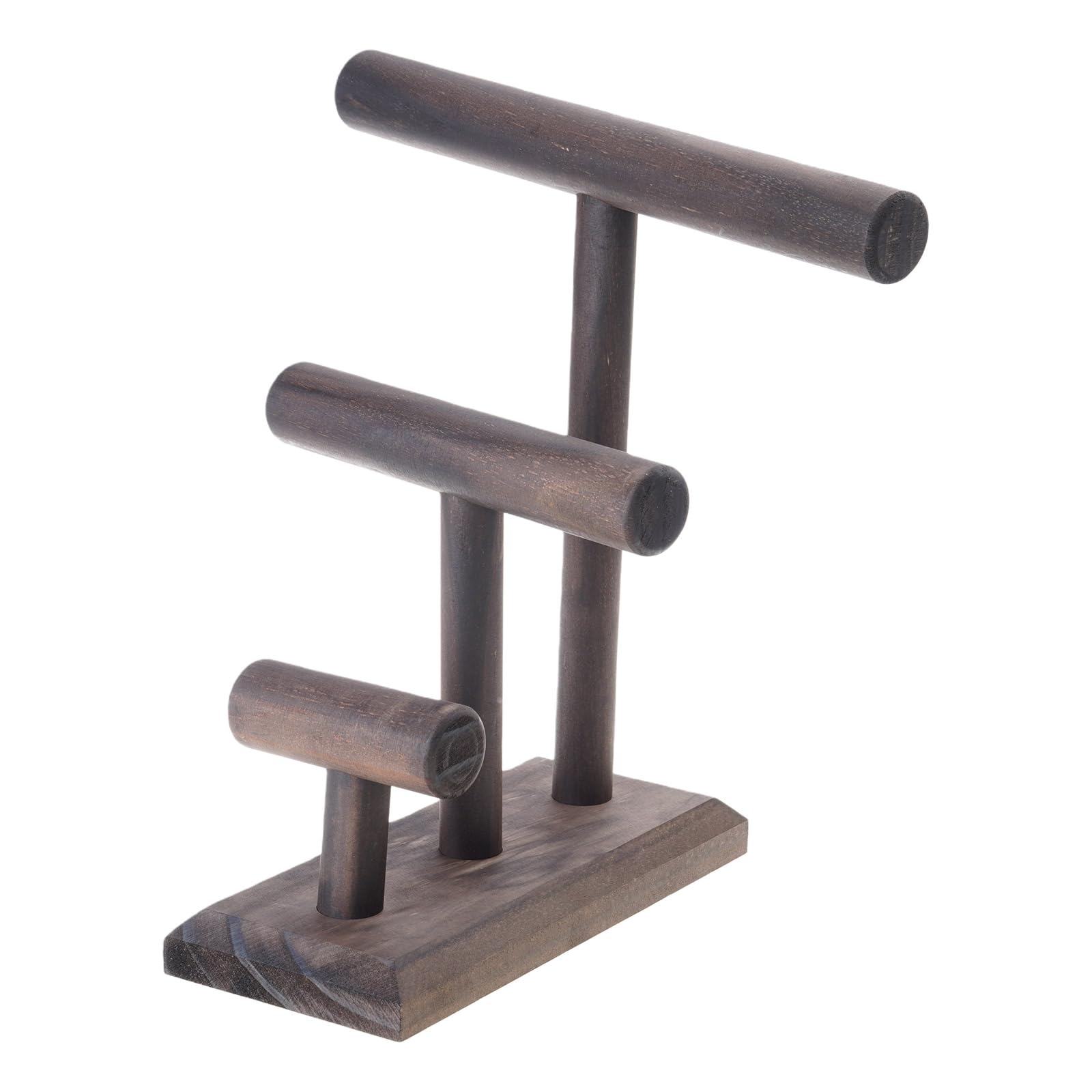 Tsophreniq Sturdy 3 Layer Jewelry Display Stand Three Tiered Wood Jewelry Organizers Sturdy Stand Holder for Home or Store Watch Tower