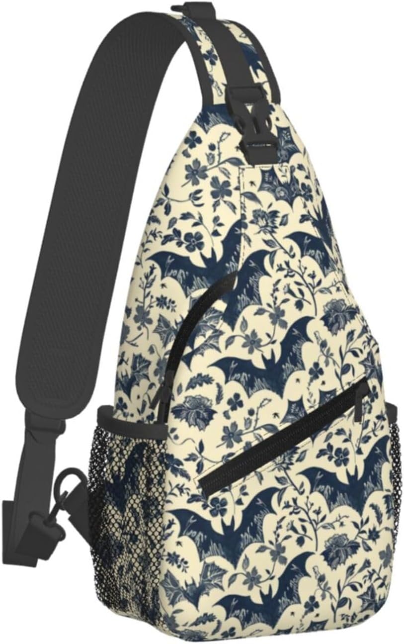 Halloween Bat Sling Backpack Hiking Backpack Crossbody Bag Sports Lightweight And Durable Chest Bag Shoulder Bag For Women Men