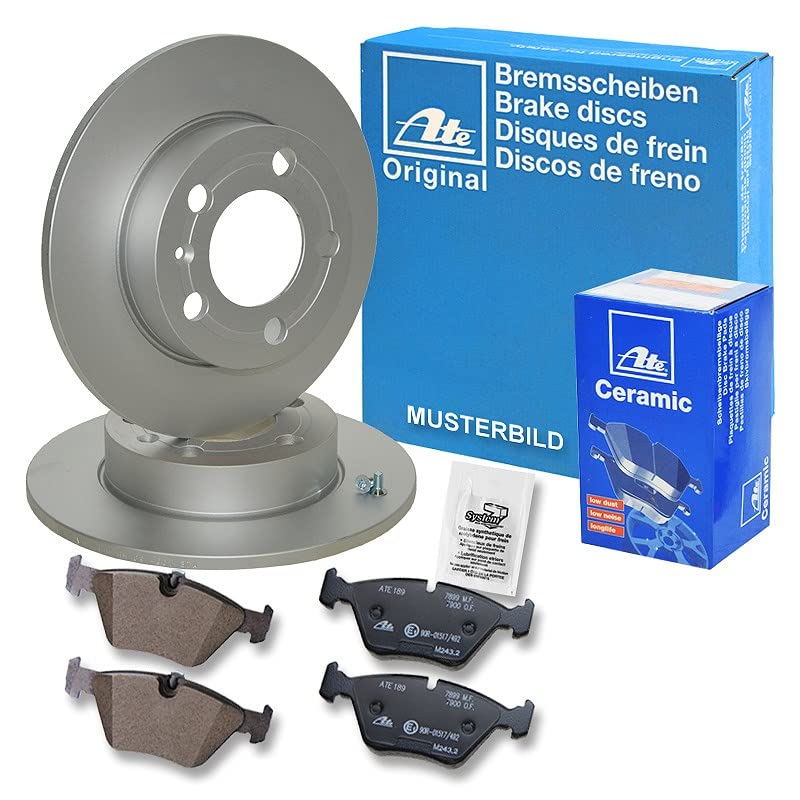 Bremsen Set Hinten ATE Bremsenset Hinten Für VW PASSAT Variant | Bremsscheiben + Bremsbeläge | 300mm Durchmesser 300mm Vollbremsscheibe 5 Loch