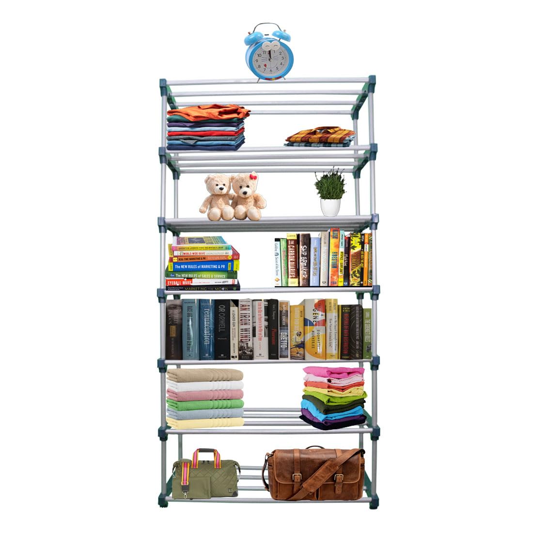 TURBOMAX 7 Layer Bookshelf for Home Library, Adjustable Book Stand | Books Shelf Book Shelves Metal Rack Home Library, Book Stand, Books Rack for Study Room, Shoe Rack (B0CG69TSKK) Amazon Price History, Amazon Price Tracker