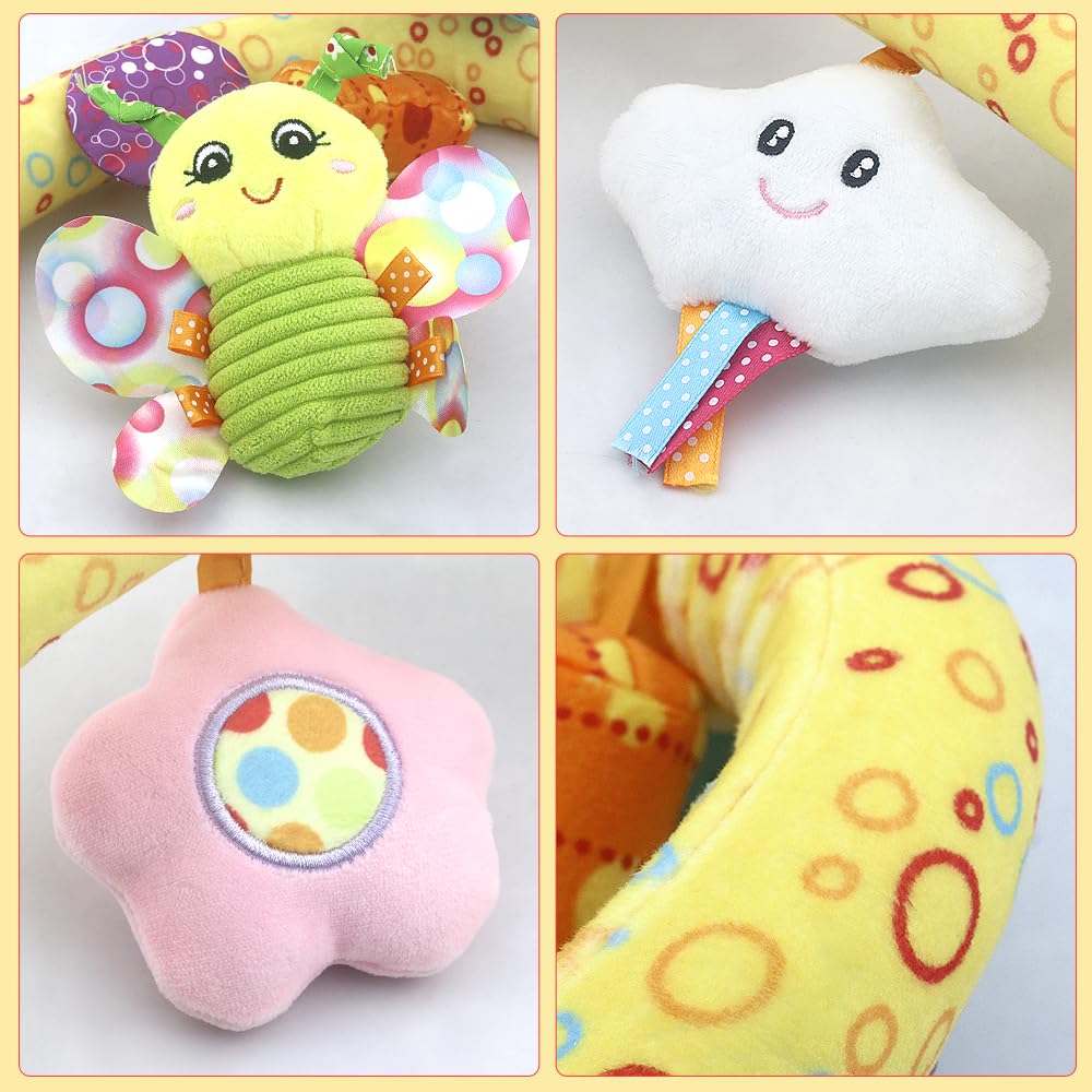 caterbee Jouets de Landau Travel Arch pour bébés et Tout-Petits, Jouets d'activité pour Berceau et Poussette pour l'intérieur et l'extérieur (Papillon)