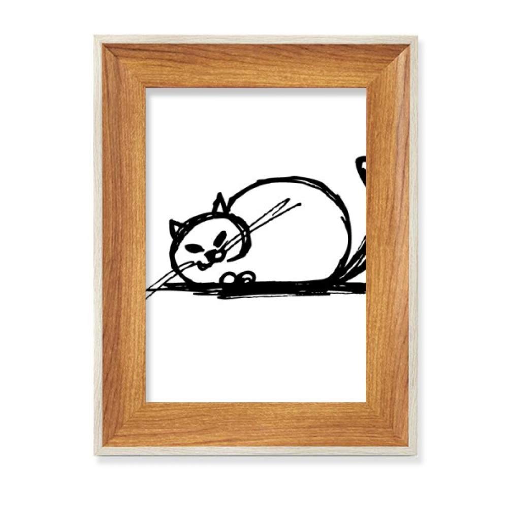 Cadre de photo en bois Curly Heavy Chat tableau d'affichage bureau