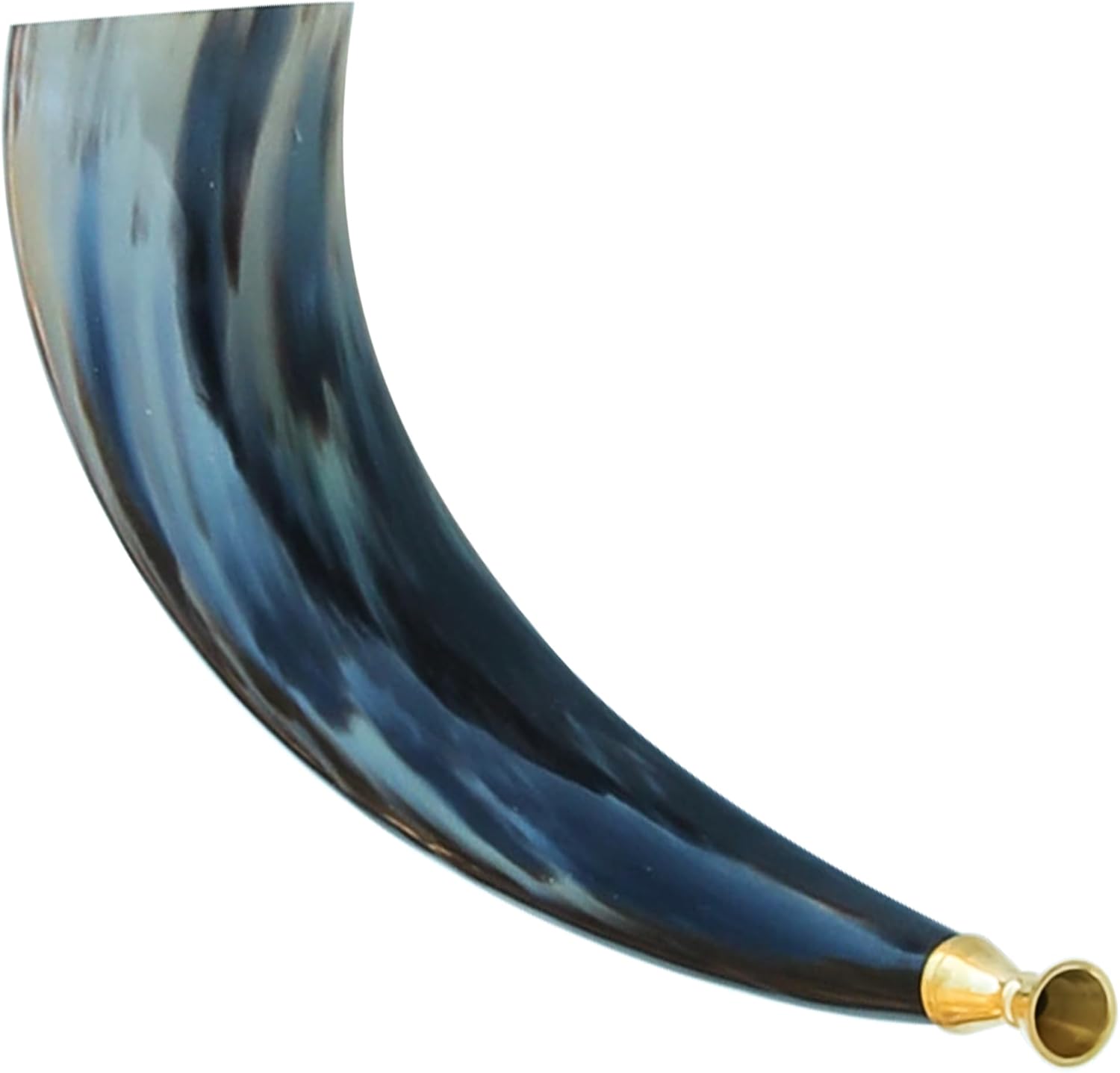 Armory Replicas™ Gjallarhorn Viking War Horn – Hand-Carved Cow Horn with Brass Mouthpiece, 18–23 Inch Functional Norse Blowing & Amplifying Horn