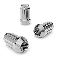 Vista 4 de StanceMagic 20 tuercas estriadas cromadas plateadas de 12 x 1.25 pulgadas para afinador, extremo cerrado, asiento de cono, 1.4 pulgadas de largo