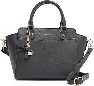 [ハニーズ] バッグ 鞄 ハンドバッグ ショルダーバッグ リボンモチーフ 合皮 フェイクレザー ベーシックカラー ガーリー レディース チャーム付ハンドバッグ 2771219011