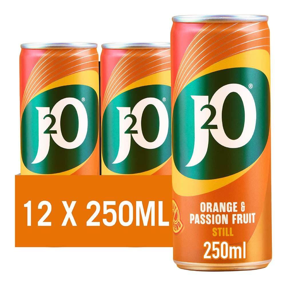 J2O Fruit Juice, Orange and Passion Fruit, 250ml Cans (Pack of 12) — view 8