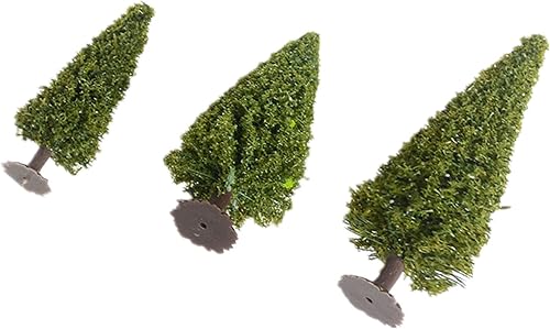 Miniatura 9 de 10 piezas de paisaje verde modelo de paisaje cedro tren paisaje paisaje pino miniatura diorama árboles modelo mixto para la arquitectura de