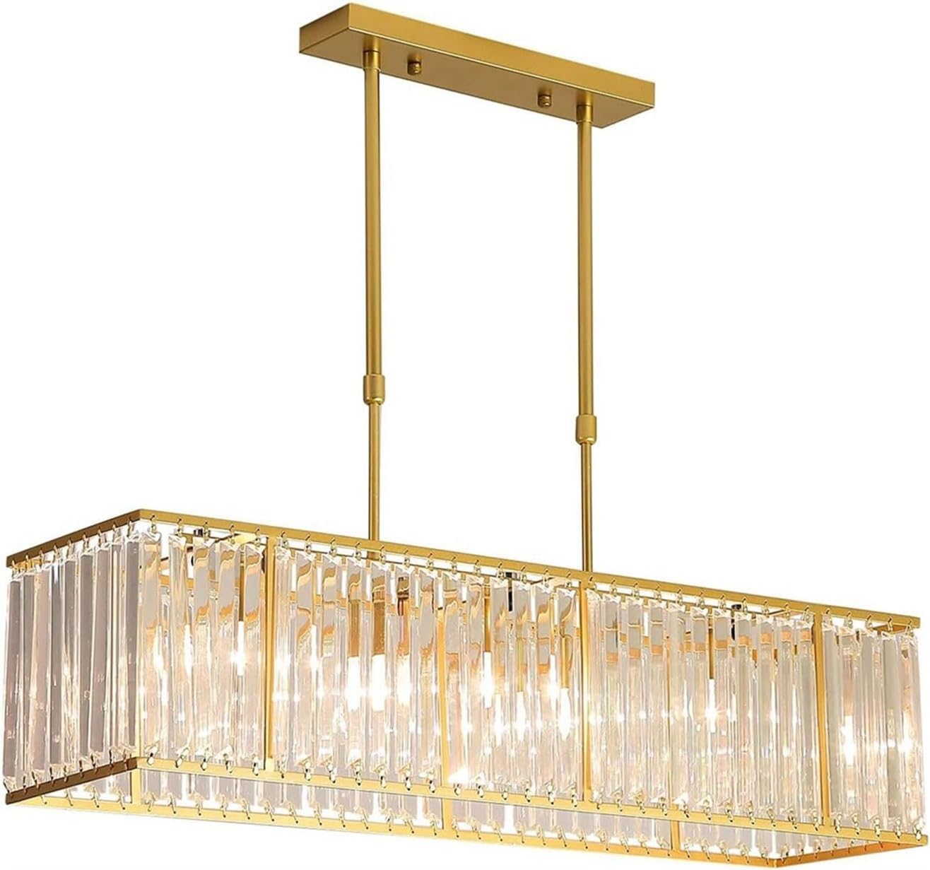 Lustre rectangulaire en cristal moderne pour illuminer efficacement une table de salle à manger