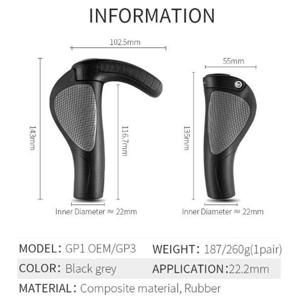Ergonomiczne uchwyty rowerowe, wtyk, na końcówki kierownicy, do rowerów górskich, z uchwytem rogowym, do rowerów górskich, do rowerów górskich