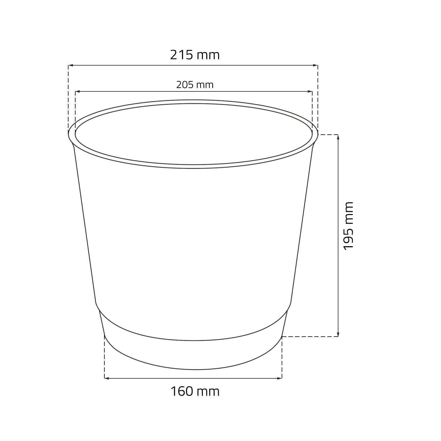 Prosper Plast DRLO220-440U 22 x 19.5 cm "Ratolla" Round Flowerpot - Dark Brown, 22x22x19.5 cm - Image 2