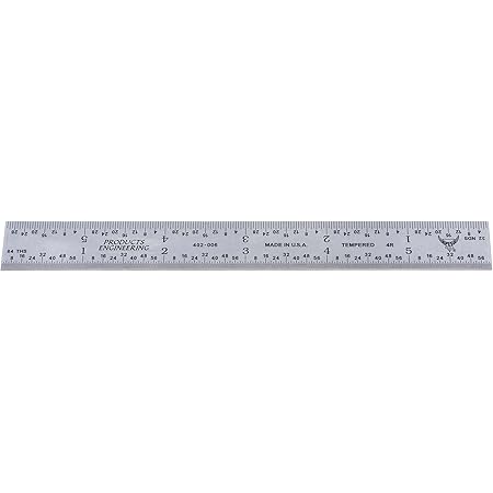 6 In Metal Ruler USA PEC Machinist Ruler Scale 6" 150 Mm SAE/Metric E/M Rigid Black Chrome Engineer Ruler - Foto 4