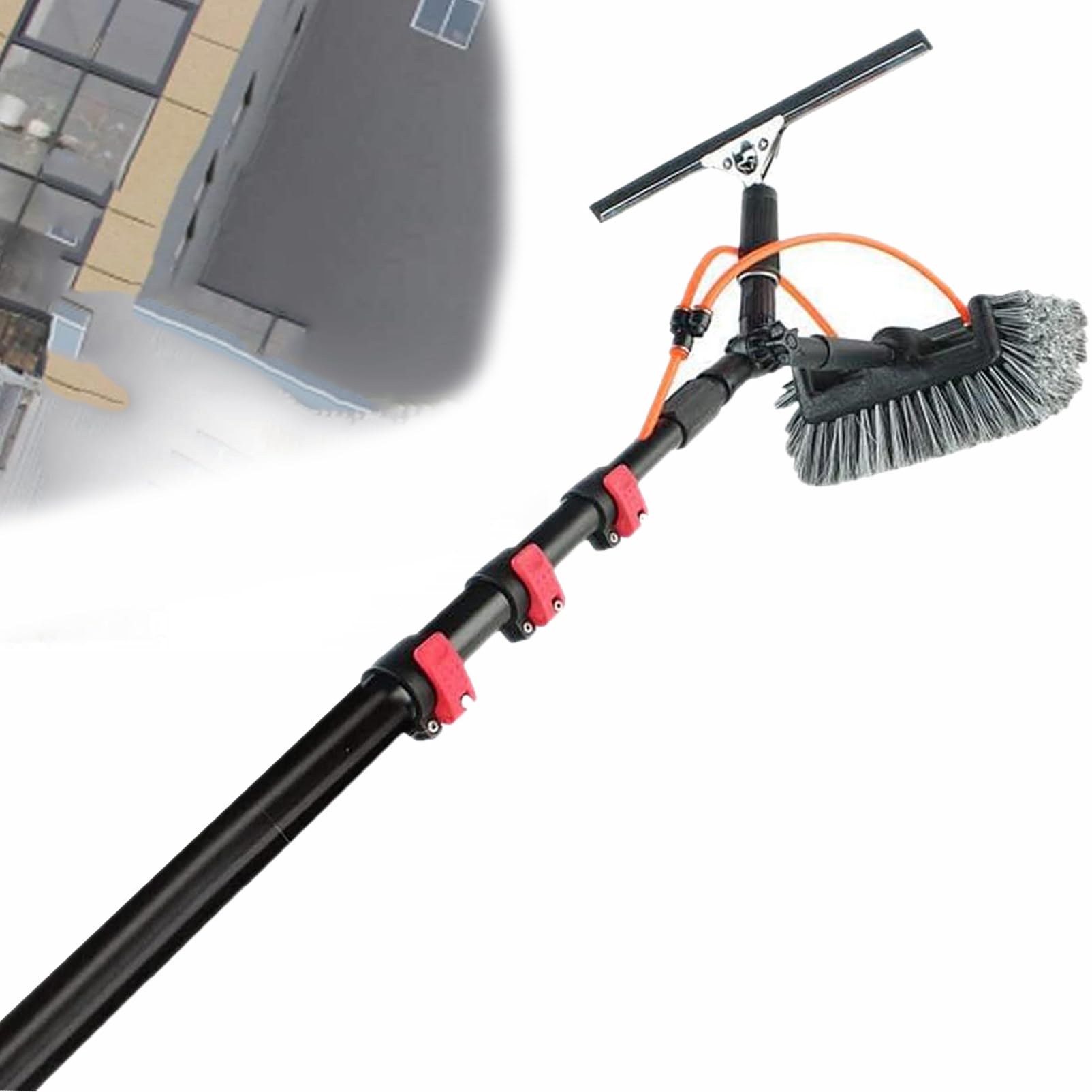 Aioneer Water Fed Telescopic Brush,Cleaning Photovoltaic And Solar Panels 3.6-12M Water Fed Pole Kit,Window Cleaning Pole Water Fed Telescopic Brush Extendable Cleaner Conservato-30FT/9M