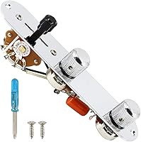 Vista 8 de Placa de control de guitarra totalmente cargada, interruptor de 3 vías precableado, 250 K, grandes potenciómetros moleteados, controles de tono