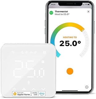 Smart Thermostat for Combi Boiler/Water Underfloor Heating, WiFi Thermostat Works with Apple HomeKit Siri, Alexa, Google Home, Support Programmer/Voice/Remote Smart Heating Control, No Hub Required