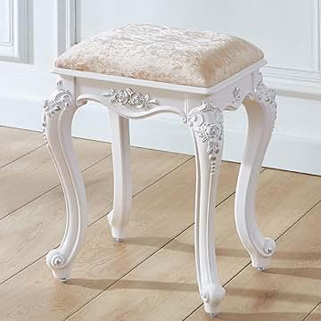 Aisha ホワイト木製ドレッサー・両面 椅子2個つき Aisha ホワイト木製