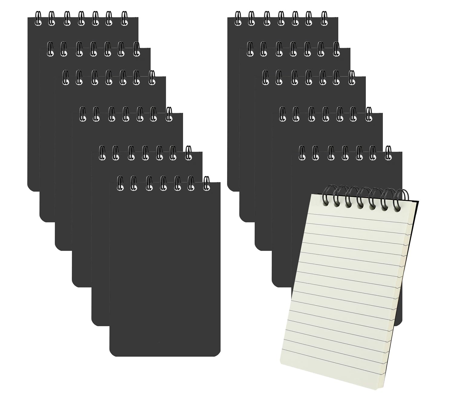 Cuadernos pequeños de rayas con tapa dura negra para evitar descuidos 8