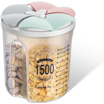 1.5 L Airtight Storage Containers 3 Grid Clear Storage Containers Food Storage Containers Pouring Container BPA-Free Sealed Storage Box Airtight Storage Jars for Food 3 Grid 1500 ml