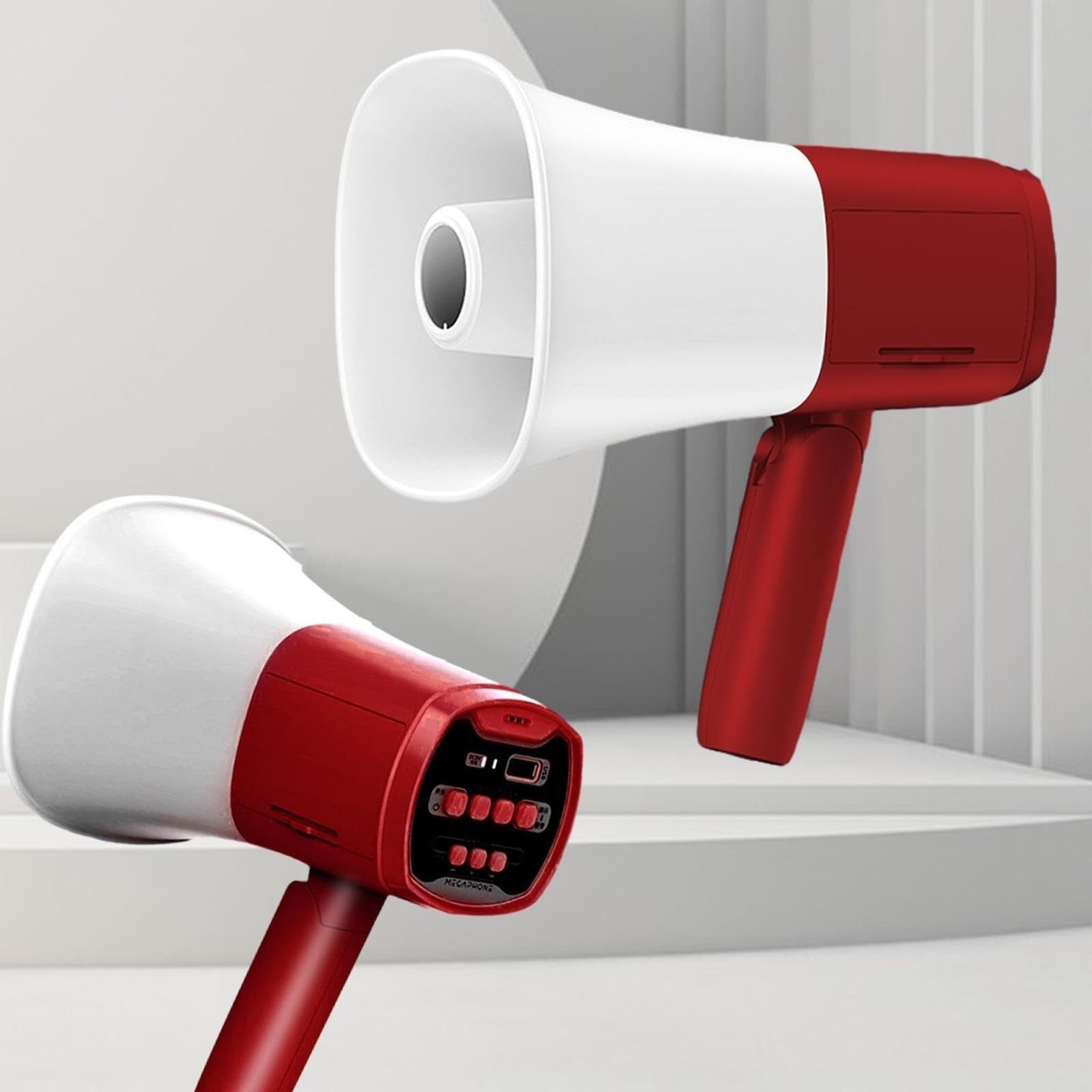 Głośnik Megafonowy Przenośny Głośnik Megafonowy, Przenośny Wzmacniacz, Megafony Dla Trenerów Cheerleaderek Megafon Bullhorn(Rot)