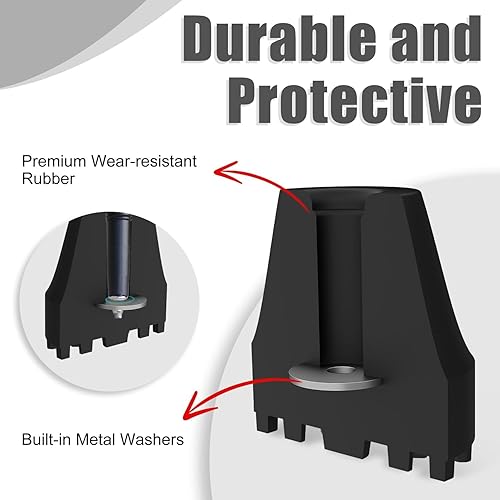 Miniatura 3 de supregear Puntas de goma de repuesto para bastones de trekking y bastones para caminar, tapas negras antideslizantes que absorben los golpes,