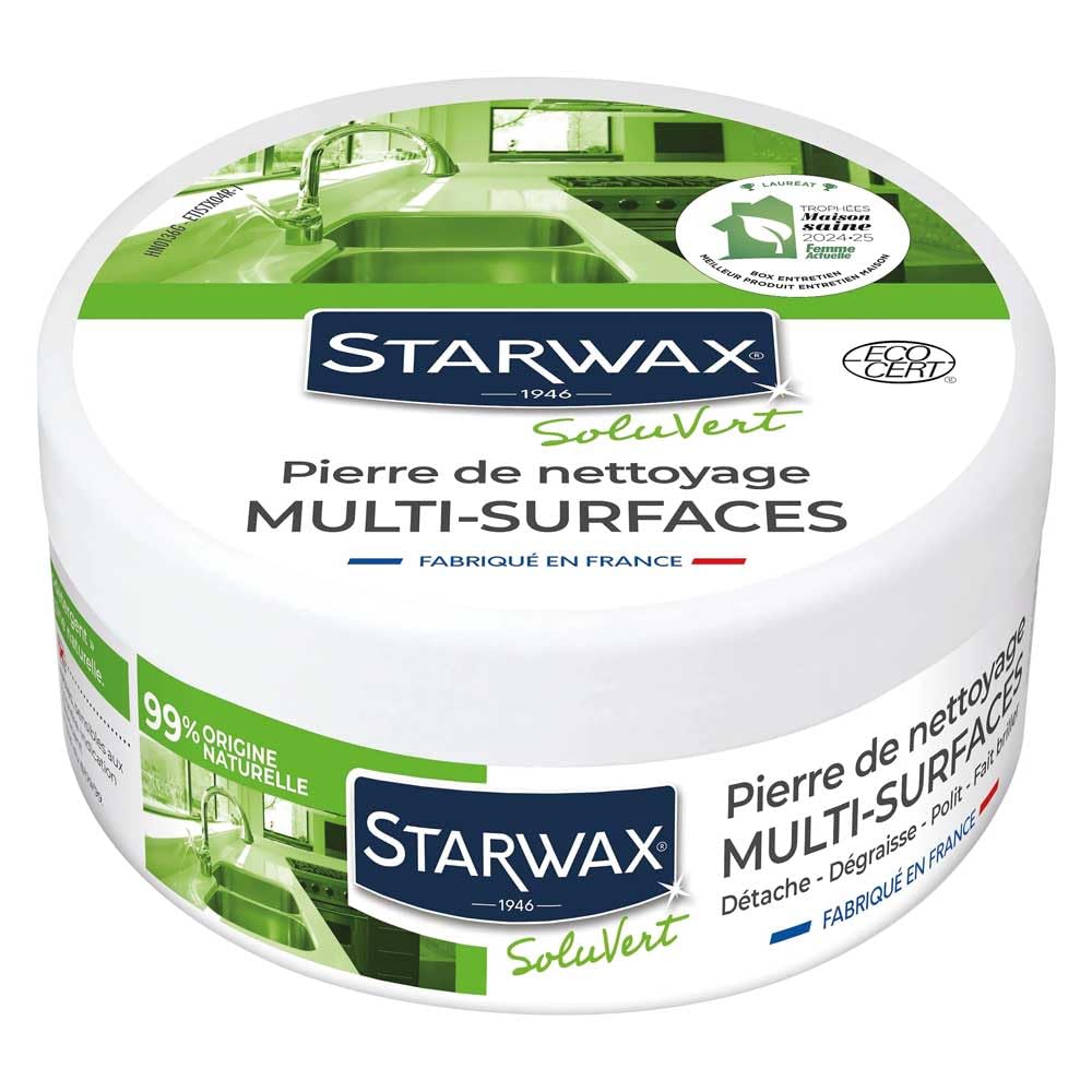 Starwax - Piedra de limpieza blanca 100% de origen natural, juego de 4