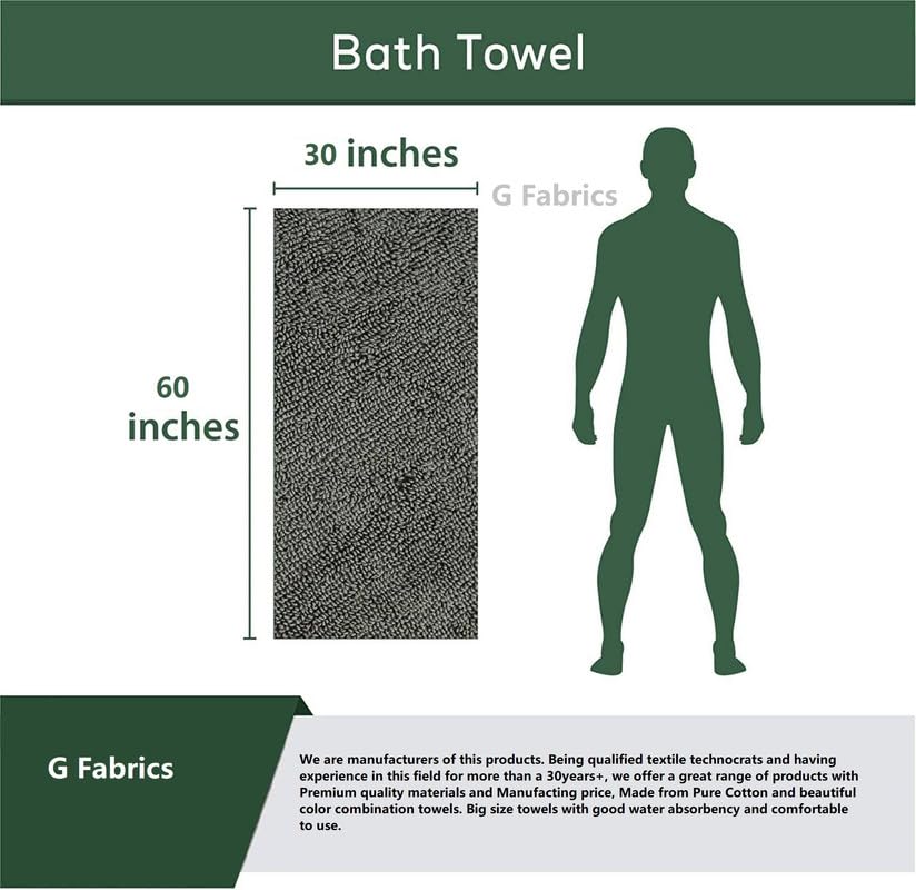Image of Premium Large Cotton Bath Towel Pack of 4 | 76 cm x 152 cm (30 x 60 Inches) | Soft, Highly Absorbent & Quick Dry | Skin-Friendly Cotton Bath Towels for Men & Women