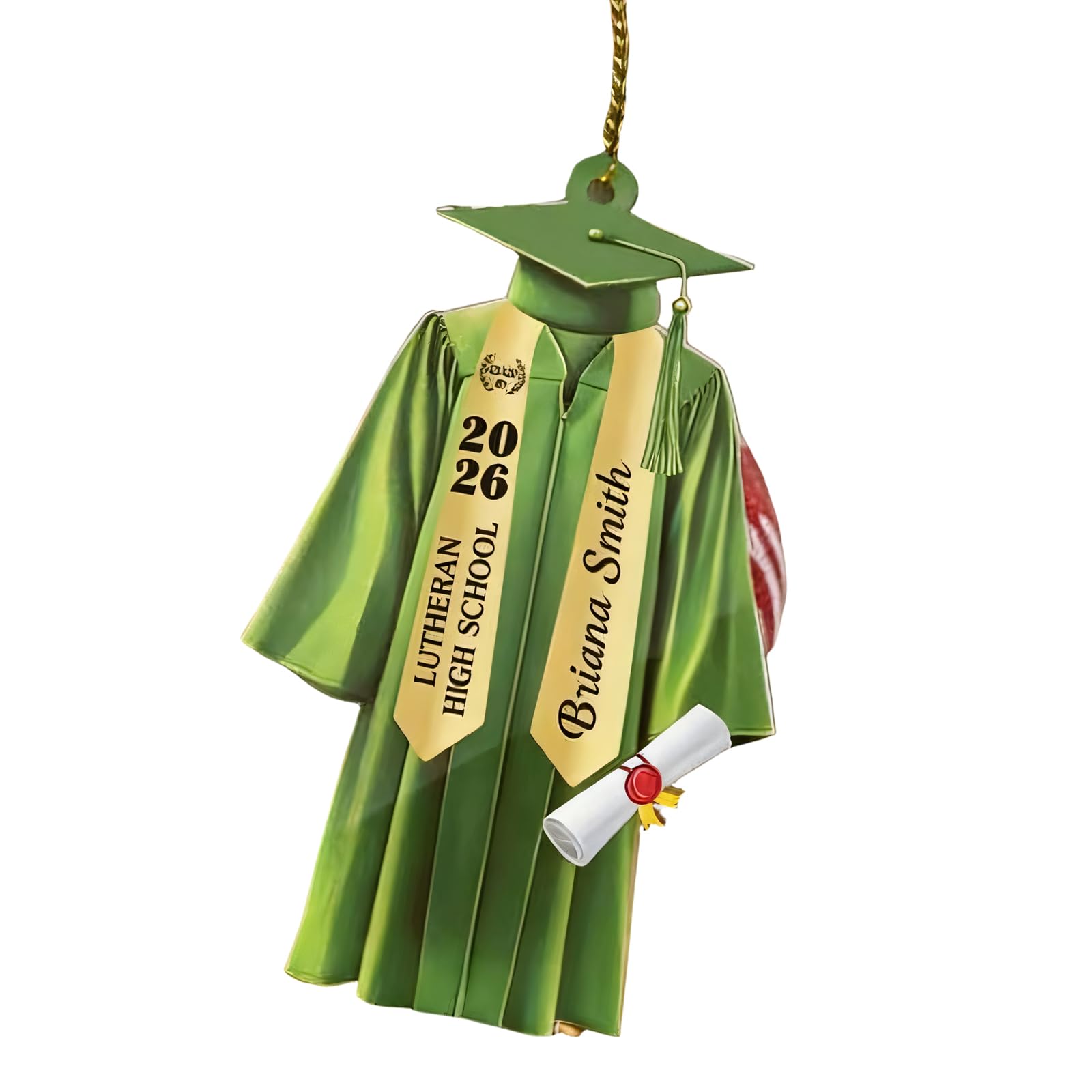 ZEPFJHE Class of 2026 2D Flat Graduation Gown Shape Backpacks Pendant Acrylic Car Rearview Mirrored Decoration Hanging Ornament Acrylic Car Rearview Glass Decoration Bag Cahrm Graduation Jewelry