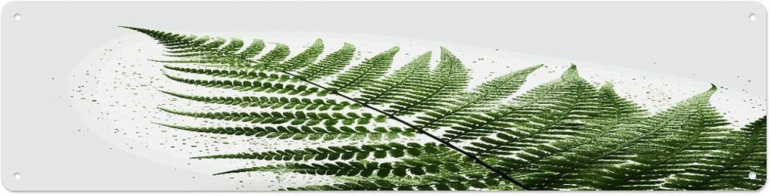 Natural Plant Silhouette Fern Leaf Wall Decor Aluminum Poster Sign