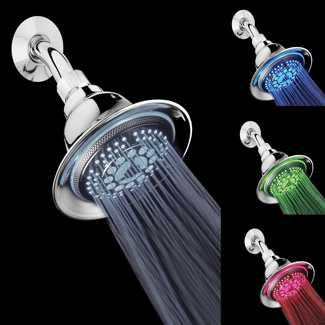 BonKaso ABS Sh-12810Ams 13 Cm Led Color Changing Shower Head Panel For Bathroom, Chrome Finish (Pack Of 1) (B0BS1FX7KP) Amazon Price History, Amazon Price Tracker