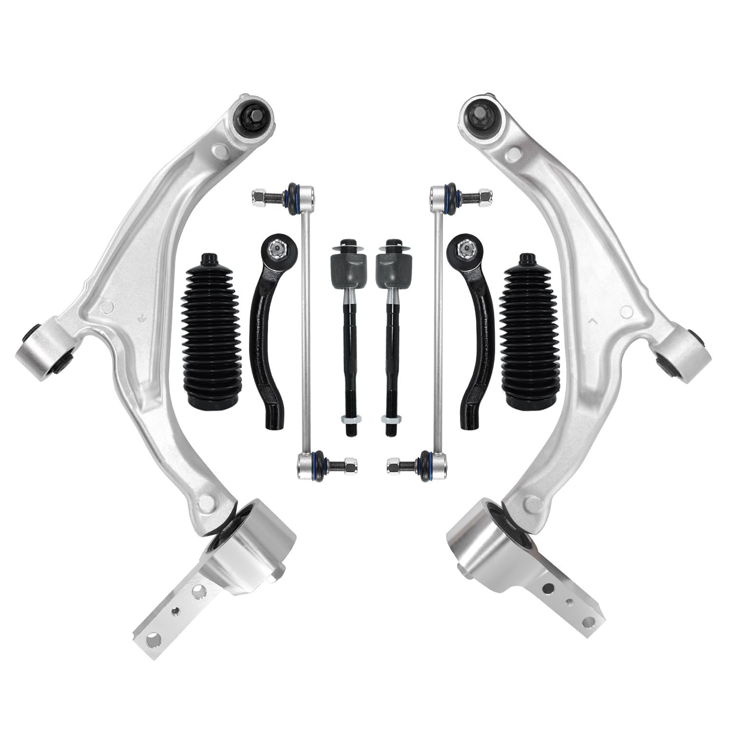 10 Pcs Control Arm Ball Joints Suspension Kit Inner Outer Tie Rods Sway Bar Links Replacement For 2009-2015 Honda Pilot