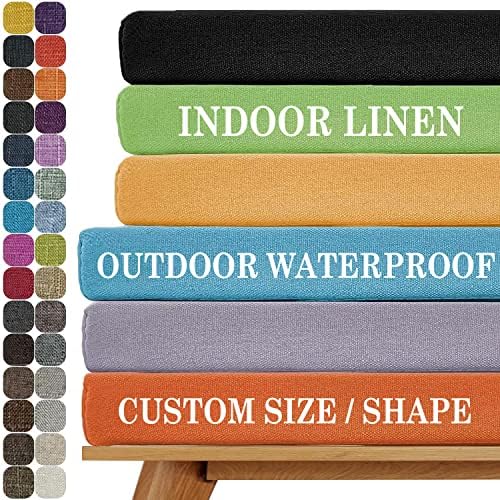 MIMENE Custom Bench Cushion，Custom Size Window Seat Cushions Indoor，Bench Cushions for Outdoor Furniture with Non-Slip Bottom，Indoor Sofa Couch Cushion Bay Window Seat Cushion Bench Pad.